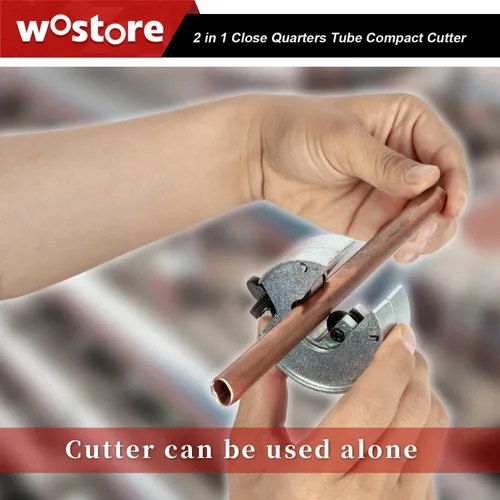 Vista 4 de Wostore Cortador de tubos de trinquete, 1/4"-7/8" OD (0.236-0.906 in) 2 en 1 con hoja de repuesto, agarre ergonómico para tubos de metal blando