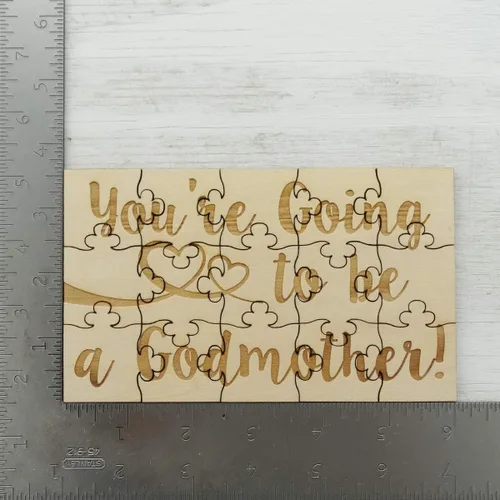 Vista 5 de You're Going to Be a Godmother - Rompecabezas de madera de tilo de 15 piezas, anuncio sorpresa de embarazo