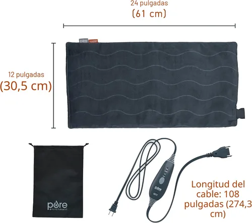 Vista 5 de Pure Enrichment PureRelief Pro - Almohadilla térmica XL de infrarrojo lejano, alivio muscular para dolor de espalda, cuello, hombros y rodilla
