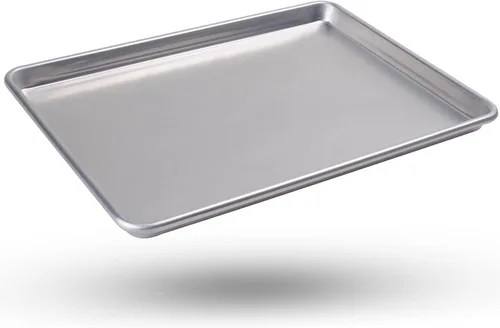 Vista 2 de Alpine Cuisine Bandeja de aluminio para hornear de media hoja de 18 pulgadas, bandeja para hornear galletas con borde