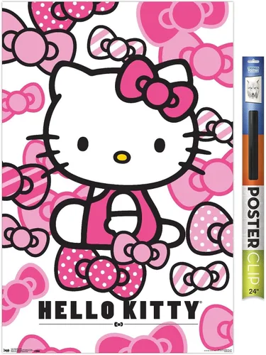 Vista 16 de Trends International Hello Kitty - Póster de pared con lazos, 14.725 x 22.375 pulgadas, versión enmarcada de madera de granero