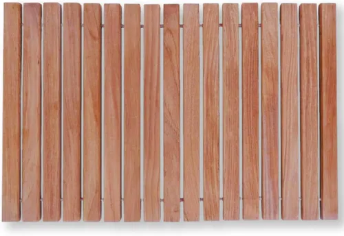 Vista 11 de Nordic Teak - Tapete de Cuerda de Madera de Teca 100% Maciza - Para Uso Interior y Exterior - Plataforma de Madera Antideslizante para Sauna