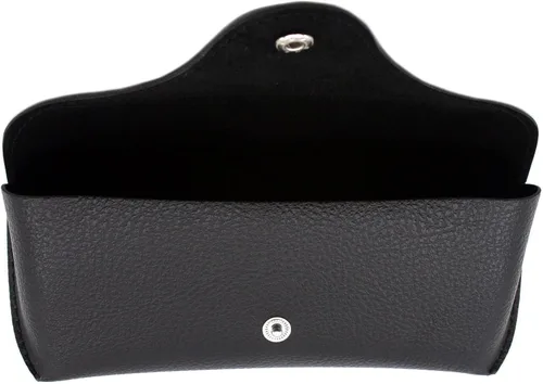 Vista 3 de PASTL Gafas de sol caso negro PU cuero semi-rígido cierre de botón a presión, Negro