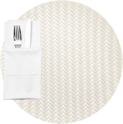 Vista 10 de Restaurantware Juego de 6 manteles individuales rectangulares para mesa de comedor de 16 x 12 pulgadas, a rayas, fáciles de limpiar, de plástico Con