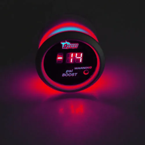 Vista 2 de ESUPPORT Medidor digital de turbo boost para coche de 2" (52mm) con luz LED roja PSI