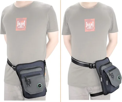 Vista 2 de Bolsa de muslo Larswon pierna bolsa bolsa muslo paquete bolsa táctica cintura motocicleta bolsa impermeable Gris oscuro 1226