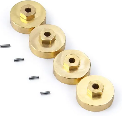 Vista 8 de RCLions 4 unids Heavy Duty latón rueda hexagonal adaptador 0.197 in para AXIAL SCX24 AXI90081 AXI00001 AXI00002 1:24 RC Crawler Actualizaciones