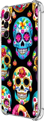 Vista 31 de Funda para Galaxy S23 FE, protección contra caídas de flores de mariposa azul, a prueba de golpes, carcasa protectora de cuerpo completo resistente