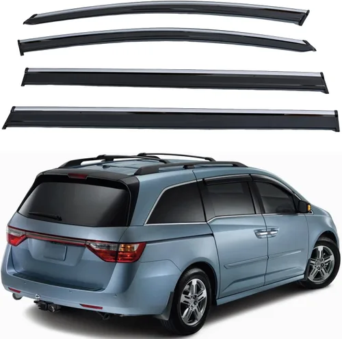 Vista 10 de 4 piezas de deflectores de viento para ventanas compatibles con Civic Hatchback 2017-2021 solamente, estilo de montaje exterior, protección contra