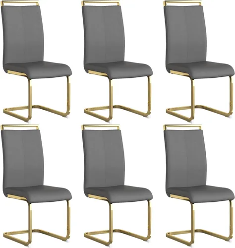 Vista 30 de gopop Juego de sillas de comedor, sillas modernas de metal con asiento acolchado de piel sintética, respaldo alto y patas cromadas resistentes, Negro