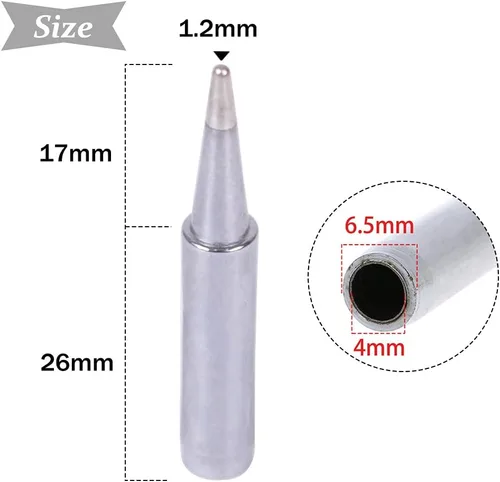 Vista 2 de 10 puntas de repuesto para soldador de 2,952.8 ft sin plomo, punta de soldadura de hierro para radio Hakko, TENMA, ATTEN, QUICK, Aoyue, Yihua