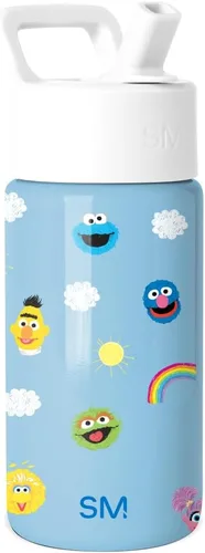 Vista 53 de Simple Modern Botella de agua para niños con tapa con pajilla, vaso aislado de acero inoxidable de 14 onzas para niños y a prueba de derrames