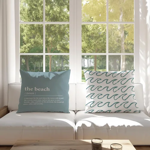 Vista 3 de The Beach Ocean Wave Fundas de almohada decorativas, fundas de almohada de verano para casa rural, sofá, banca, hogar de verano, regalos