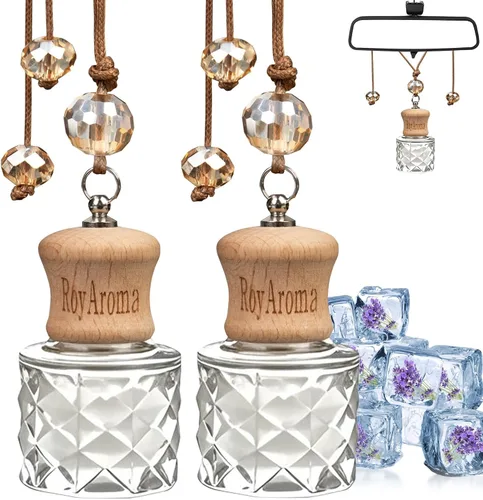 Vista 10 de RoyAroma Difusor ambientador ecológico para automóvil, difusor colgante para automóvil, paquete de 2, perfume de aceite esencial natural