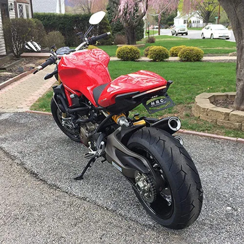 Vista 9 de New Rage Cycles Eliminador de guardabarros compatible con el ecualizador de doble carga Ducati Monster 1200 (2014-2016)