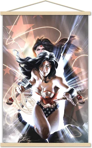 Vista 15 de Trends International DC Comics - Póster de pared de la Mujer Maravilla, 14.725 x 22.375 pulgadas, versión enmarcada de madera de granero