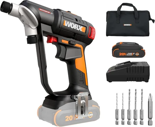 Vista 12 de WORX Taladro Atornillador Inalámbrico, 20V 445 in·lb Taladro Atornillador Eléctrico sin Escobillas, Perforación y Atornillado Potente, Diseño 2