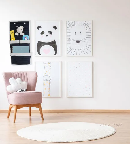 Vista 3 de Anne Home Bear - Juego de 2 colgadores de pared con 3 bolsillos, tamaño único, multicolor