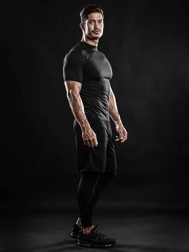 Vista 4 de DRSKIN 4, 3 or 1 Pack Men's Compression Shirt Short Sleeve Top Baselayer Sports T-Shirt Athletic Running Active Workout