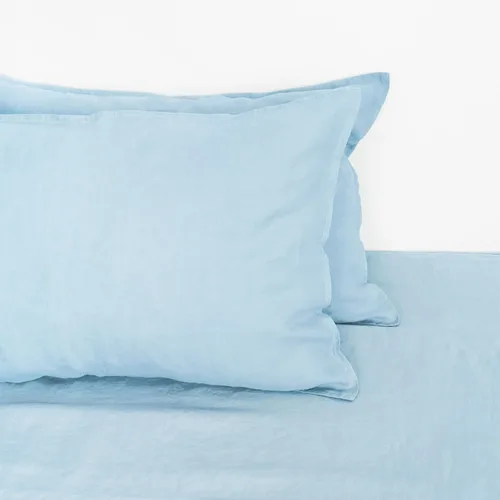 Vista 5 de Linen World - Juego de 2 fundas de almohada de lino francés, fundas de almohada que absorben la humedad lavadas a la piedra