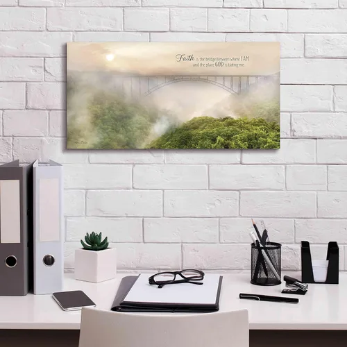 Vista 3 de Epic Graffiti 'Faith is the Bridge' de Lori Deiter, lienzo decorativo para pared, 24 x 12 pulgadas