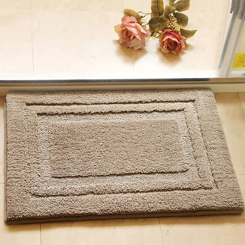 Vista 7 de Alfombra de baño de felpa súper suave para baño, alfombra de baño gruesa antideslizante para interiores, alfombra de ducha para baño, bañera, Azul