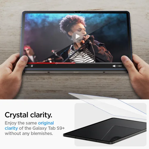Vista 5 de Spigen Protector de pantalla de vidrio templado [GlasTR EZ FIT] diseñado para Galaxy Tab S9 Plus/Galaxy Tab S10 Plus