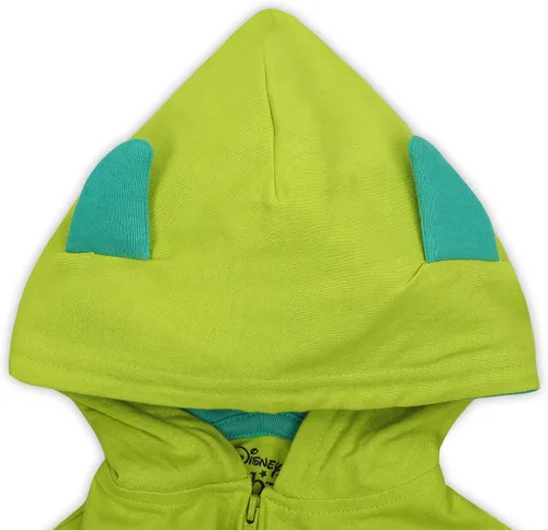 Vista 5 de Disney Monsters Inc - Disfraz de niño con capucha y cremallera para recién nacidos, bebés y niños pequeños, color azul o verde