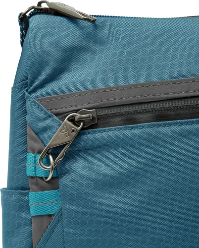 Vista 8 de Travelon Bandolera mediana activa antirrobo, Color verde azulado., 12.25 x 11.25 x 3.75, Bandolera mediana activa antirrobo