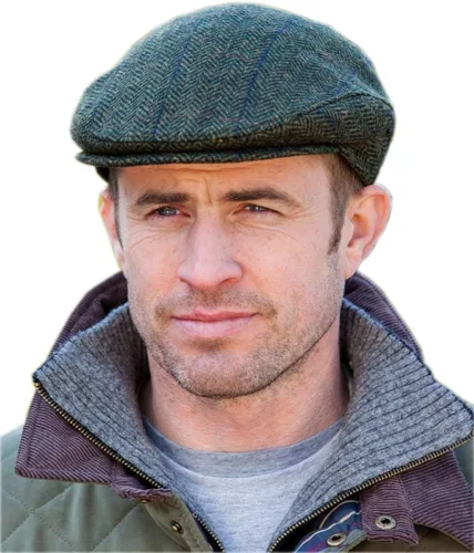 Vista 2 de Irish Tweed Trinity Flat Cap, 100% Tweed, fabricado en Irlanda