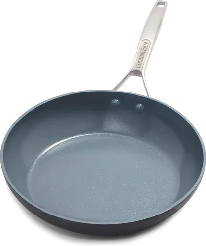 Vista 11 de GreenPan Paris Sartén de cerámica antiadherente anodizada dura de 10 pulgadas, 8 pulgadas, Gris