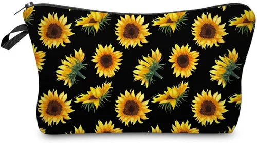 Vista 21 de Deanfun - Bolsa de maquillaje impermeable con diseño de mandala y flores, impermeable, espaciosa, cosmetiquera, bolsa de viaje ideal como regalo