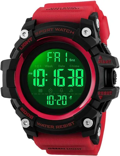 Vista 11 de Reloj deportivo digital con correa de resina negra, impermeable, cronómetro, para hombres y mujeres