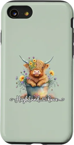 Vista 18 de Lindo bebé Highland vaca ternero amor primavera pastel novedad caso para iPhone 16