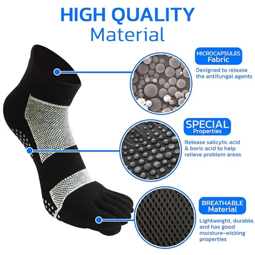 Vista 3 de Calcetines higiénicos alemanes antifun_gal microcápsulas, talla única (1 par-negro)