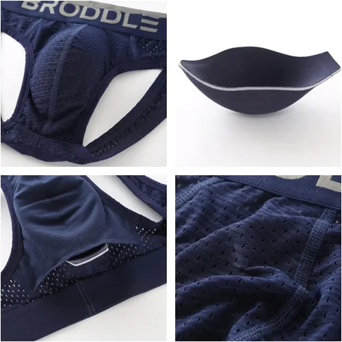 Vista 8 de Bolsa acolchada de malla para hombre Athelic Supporters Transpirable Jockstrap Cintura elástica de tiro bajo