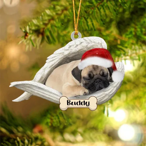 Vista 128 de Afghan Hounds - Adorno de Navidad con alas de ángel durmiente, recuerdo personalizado para perros 2024, adorno de forma acrílica, regalos