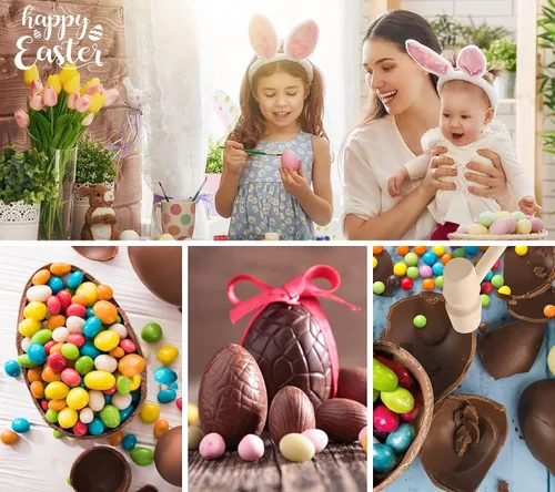 Vista 7 de Webake Moldes de silicona para chocolate, molde grande 3D rompible para huevos de Pascua con 1 martillo para huevos de Pascua