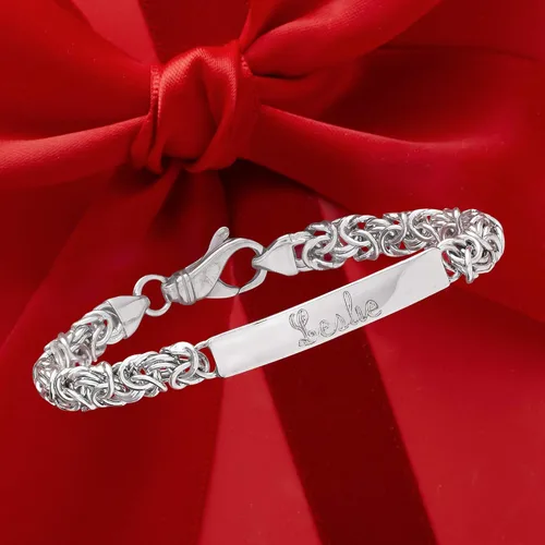 Vista 3 de Ross-Simons Italian Sterling Silver Byzantine Bar Bracelet