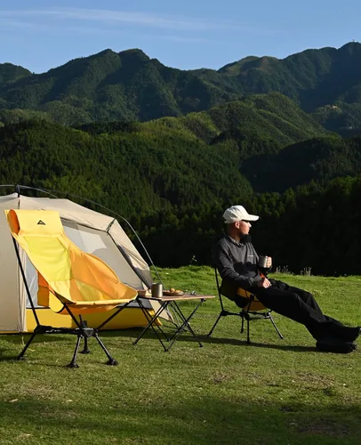 Vista 10 de iClimb - Mesa de camping ultraligera y compacta plegable con bolsa de transporte (color negro - L)