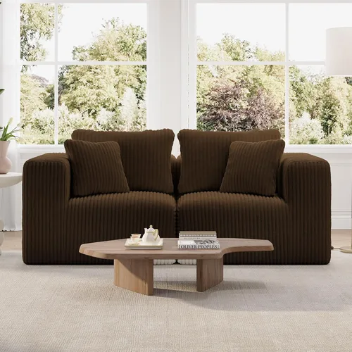 Vista 19 de Novilla - Sofá biplaza modular de 70.8 pulgadas, sofá modular de espacio pequeño, moderno sofá de nube con soporte Smarts Coil®, sofá seccional sin