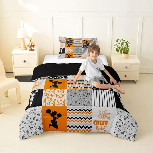 Vista 70 de Erosebridal Softball Comforter Set Patchwork Buffalo Plaid Twin Bedding Sets for Girls Kids Teens Child Galaxy Stars Ball Game Baseball Comforter