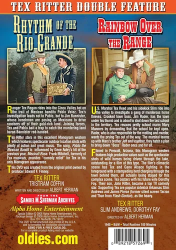 Vista 2 de Tex Ritter Doble Característica Rhythm of The Rio Grande Rainbow Over The Range