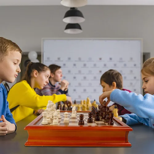 Vista 5 de Juegoal Juego de ajedrez y damas de madera de 12 pulgadas con cajón de almacenamiento, juegos de mesa portátiles para niños y adultos