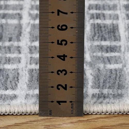 Vista 5 de Zacoo Alfombra de área – 9 x 12 pies gris a cuadros para sala de estar, moderna, lavable, antideslizante, resistente a las manchas, alfombra de casa