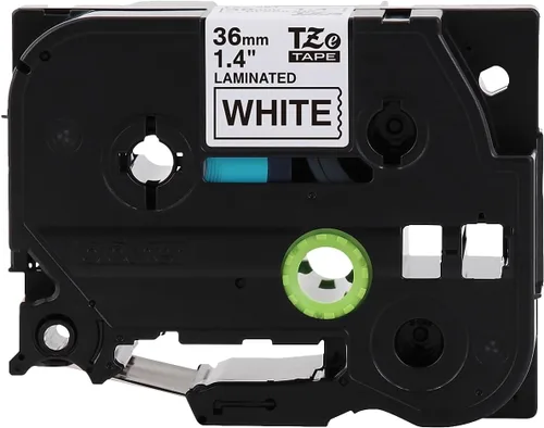 Vista 19 de Brother P-touch TZE-FX251 - Cinta laminada flexible-ID de 2.5 cm de ancho, negro sobre blanco, ideal para envoltorios de cables y señalización