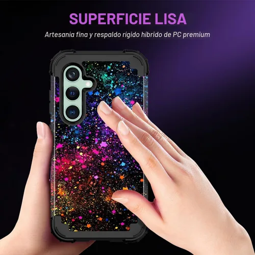 Vista 7 de Miqala Funda para Galaxy S23 FE 5G, brilla en la oscuridad, tres capas, resistente, a prueba de golpes, protección de cuerpo completo, parachoques