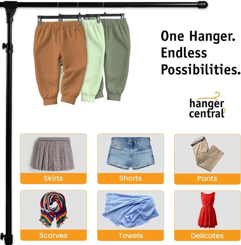 Vista 6 de Paquete de 30 perchas para pantalones, perchas delgadas de plástico de 10 pulgadas con clips para faldas, pantalones, pantalones cortos, organizador