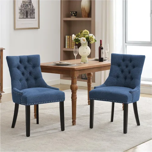 Vista 13 de Juego de 4 sillas de comedor modernas con respaldo, color beige