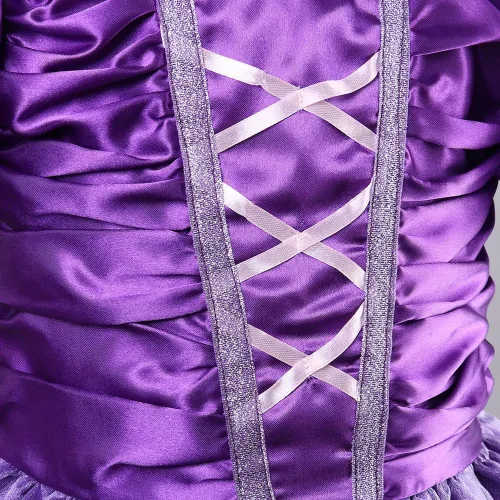 Vista 4 de SAYOO Disfraz de princesa Rapunzel para niñas pequeñas